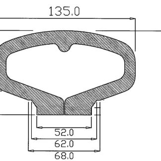 12 inch tyre to suit DBS  Round Tyre 135mm Wide - Fits standard DBS plastic rim