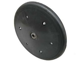 12 inch Reinforced Plastic Press Wheel - 16mm Bearing 25mm Solid Rounded Tyre