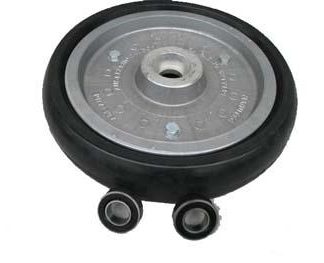 14 inch Alu Press Wheel - 25mm Sealed Bearing (NZ) c/w 75mm Round Semi Pneumatic Tyre