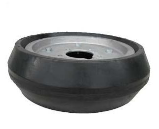 15 inch Aluminium Press Wheel - HT Hub - No Hub or Stub Complete with 110mm Wedge Solid Tyre on Wheel