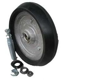 15 inch Integral Hub Press Wheel - 6  inch Round Axle 110mm Wedge Semi-Pneumatic Tyre