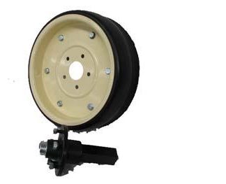 15 inch Powder Coated Gauge Wheel - HT - Square Axle Solid Lip Profile Tyre