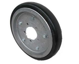 15 inch Aluminium Press Wheel - HT Hub - No Hub or Stub Complete with 55mm Flat Semi-Pneumatic Tyre on Wheel