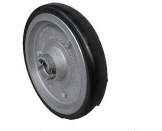 15 inch Aluminium Press Wheel - Integral Hub - No Axle,Bearings etc Complete with 55mm Flat Semi-Pneumatic Tyres on Wheel