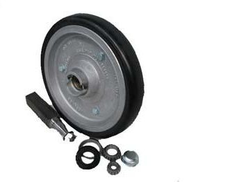 15 inch Aluminium Press Wheel - Integral Hub - Square Axle Complete with 55mm Flat Semi-Pneumatic Tyres on Wheels