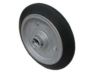 15 inch Aluminium Press Wheel - Integral Hub - No Axle or Bearings Complete with 55mm Wedge Solid Tyres