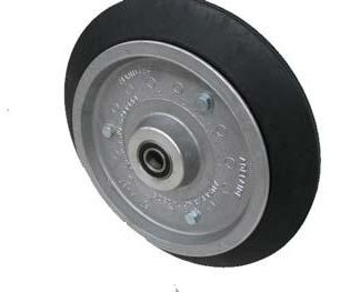 15 inch Aluminium Press Wheel - 25mm Sealed Bearing Complete with 55mm Wedge Solid Tyre on Wheel