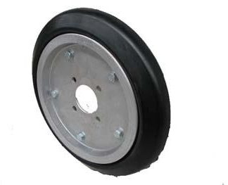 15 inch Aluminium Press Wheel - BMW Hub - No Hub/Axle Complete with 70mm Vee Solid Tyres on Wheels