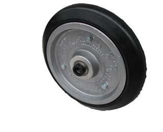 15 inch Aluminium Press Wheel - 25mm Sealed Bearing and Locking Collar Complete with 70mm Vee Solid Tyres on Wheels