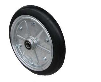 15 inch Galvanised Press Wheel - 25mm Sealed Bearing Complete with 70mm Vee Solid Tyres on Wheels