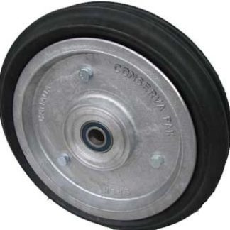 15 inch Aluminium Press Wheel - CONSERVAPAK Complete with 80mm Ribbed Semi-Pneumatic Tyres on Wheels