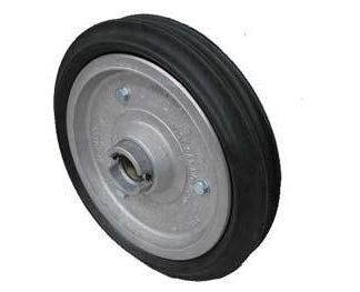 15 inch Integral Hub Press Wheel- No Axle components 80mm Ribbed Semi-Pneumatic Tyre