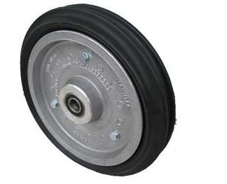 15 inch Aluminium Press Wheel - 25mm Sealed Bearing Complete with 80mm Ribbed Semi-Pneumatic Tyres on Wheels