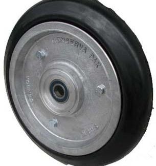 15 inch Aluminium Press Wheel - CONSERVAPAK Complete with 80mm Wedge Solid Tyre on Wheel