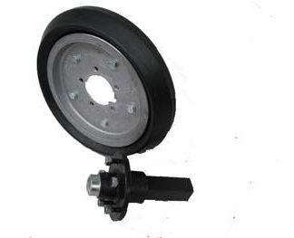 15 inch Aluminium Press Wheel - HT Hub - Square Axle Complete with 80mm Wedge Solid Tyre on Wheel