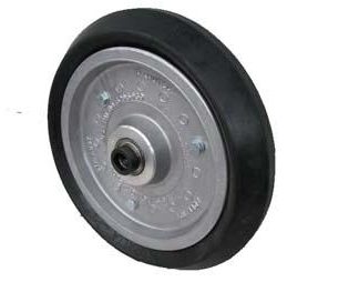 15 inch Aluminium Press Wheel - 25mm Sealed Bearing and Locking Collar Complete with 80mm Wedge Solid Tyres on Wheels