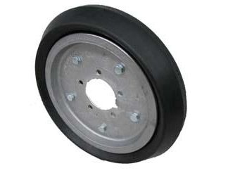 15 inch Aluminium Press Wheel - HT Hub - No Hub or Stub Complete with 80mm Wedge Semi-Pneumatic Tyre on Wheel