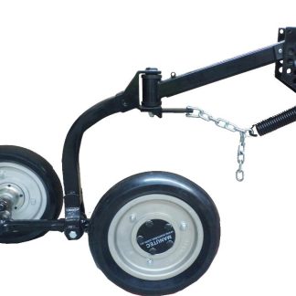 Twin Walking Wheel Assembly (Black) (Complete) with 16 inch 100mm Round Semi-Pneumatic Tyres - Agri Hub Version