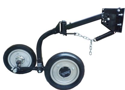 Twin Walking Wheel Assembly (Grey) (Complete) with 15 inch 80mm Wedge Solid Tyres - Agri Hub Version