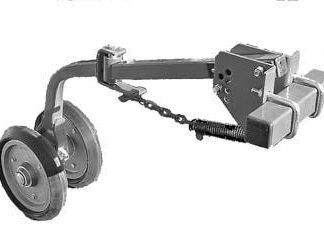 Twin Offset Swivel Arm Rocking Assembly Complete with 80mm Wedge Semi-Pneumatic Tyres on Wheels (Grey)