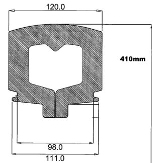 16 inch Semi-Solid Flat Profile Tyre Width 120mm Outer Diameter 16, suits smaller 8 inch rim