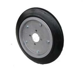 15 inch Aluminium Press Wheel - BMW Hub - No Hub/Axle Complete with 16 inch 70mm Vee Solid Tyres on Wheels