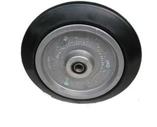 15 inch Aluminium Press Wheel - 25mm Sealed Bearing and Locking Collar Complete with 16 inch 70mm Vee Solid Tyres on Wheels