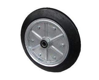 15 inch Galvanised Press Wheel - 25mm Sealed Bearing Complete with 16 inch 70mm Vee Solid Tyres on Wheels