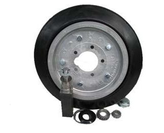 16inch Aluminium Press Wheel complete with 16inch 70mm Vee Tyre on Wheel - Square Axle