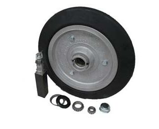 16 inch Aluminium Press Wheel - Integral Hub - Square Axle Complete with 16 inch 70mm Vee Semi-Pneumatic Tyre on Wheel