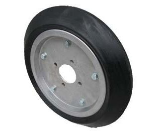 15 inch Aluminium Press Wheel - BMW Hub - No Hub/Axle Complete with 16 inch 80mm Wedge Solid Tyres on Wheels