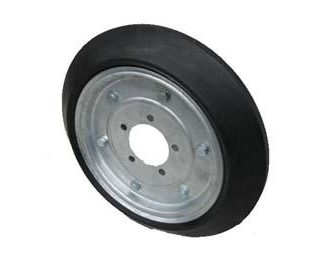 15 inch Galvanised Press Wheel - HT Hub - No Hub or Stub Complete with 16 inch 80mm Wedge Solid Tyres on Wheels