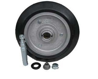 15 inch Aluminium Press Wheel - Integral Hub - Round Axle Complete with 80WCSS Tyres on Wheels