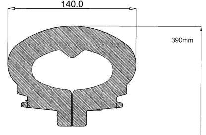 16 inch Semi-Solid Round Profile Tyre Width 140mm Outer Diameter 16, suits smaller 8 inch rim