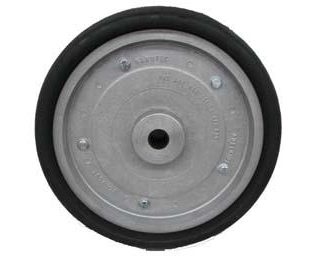 18 inch Aluminium Press Wheel - Nylon Bush - 32mm Complete with 110mm Wedge Solid Tyre on Wheel