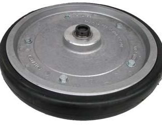 18 inch Sealed Bearing Press Wheel - 25mm with Double Locking Collars and Semi-Pneumatic - 55mm Flat Tyres