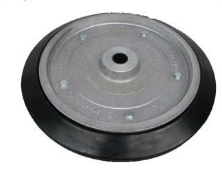 18 inch Aluminium Press Wheel - Nylon Bush - 32mm Complete with 55mm Wedge Semi-Pneumatic Tyres on Wheels