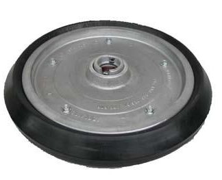 18 inch Aluminium Press Wheel - Integral Hub - No Axle, Bearings etc Complete with 80mm Wedge Solid Tyre on Wheel