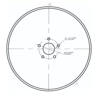 18 inch Plain Coulter Disc HT Pattern (5x108)- Double Bevel