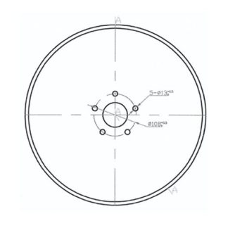 18 inch Double Bevel Coulter Disc HT Pattern (5x108)-  - 1/2 INCH STUDS - 6mm - Boron