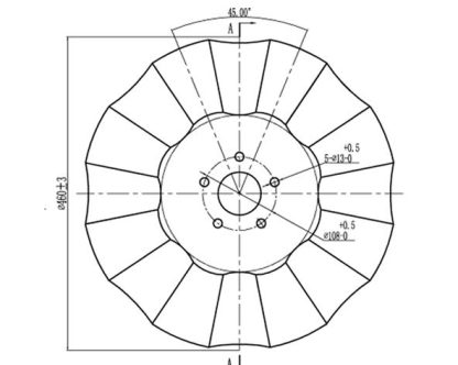 18 inch 8 Wave Coulter Disc HT Pattern (5x108)- Double Bevel- 1/2 inch stud holes