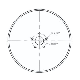 20in Plain Coulter Disc HT Pattern (5x108)- Single Bevel - 8MM - 1/2 inch studs