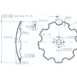 22in Scalloped Dish - 5mm  Coulter Disc 4x17.5mm PCD 137 - C.Hole 70.5mm