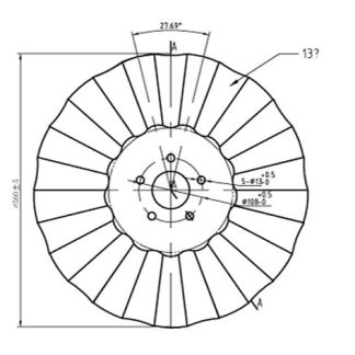 22 inch 13 Wave Coulter Disc 5x13mm PCD 108 - C.Hole 63mm - 6mm thick