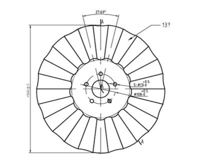 22 inch 13 Wave Coulter Disc 5x13mm PCD 108 - C.Hole 63mm - 6mm thick