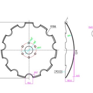 28 inch Scalloped Dish Cultivator Disc - 6mm 6x22mm PCD 185 - C.Hole 100mm - 6mm thick