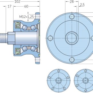 Twin Walking Wheel Assembly (Black) -AGRIHUB Complete with 80mm Wedge Semi-Pneumatic Tyres on Wheels